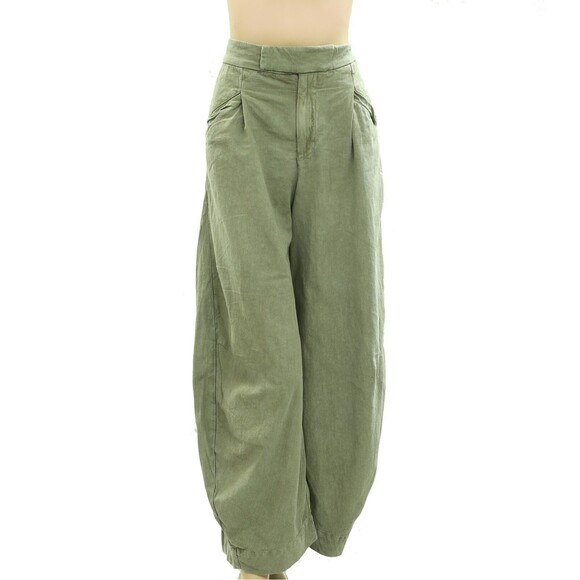 Free People Tegan Washed Barrel Trousers Pants Pleated High Waisted S NWD 282747 - Picture 5 of 10